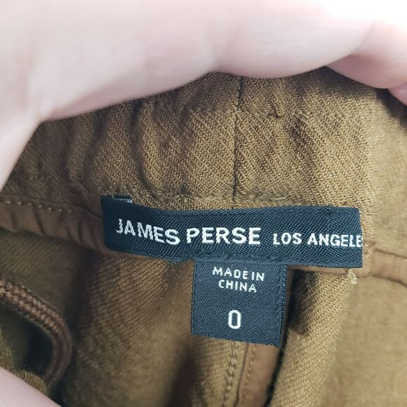 James Perse Camel Brown Cropped Twill Jogger Track Pants Womens - Picture 3 of 13